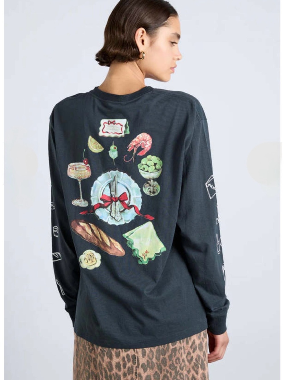 Damson Madder Dinner Party Long-Sleeve  Oversized Crewneck Tee Size 4